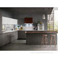 European White Grey L Shape Kitchen Cabinet Custom